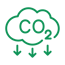 Carbon Emissions Icon (Dark Green)